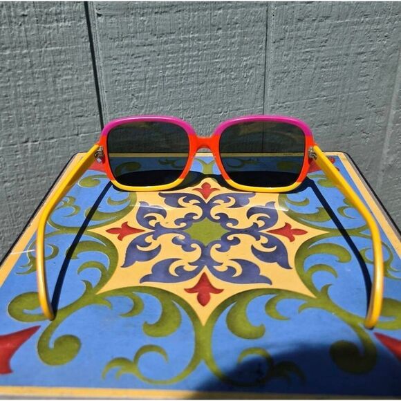 70s Ray-Ban B&L Chandra Rare Neon Tricolor Colorblock Round G-15 Sunglasses. - Picture 6 of 9